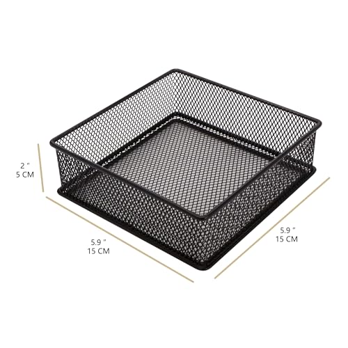 Annova Mesh Stackable Drawer Cabinet and Shelf Organizer Bins Storage Basket School Office Supply Holder Tray- Set of 2 (Black, 6x6x2 Inch) - color: Black, size: 6x6x2 Inch