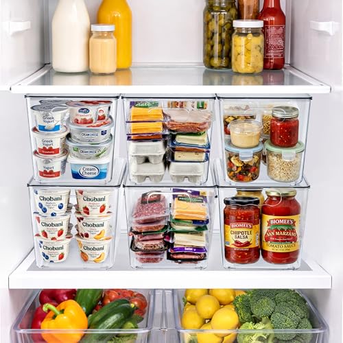Sorbus Clear Storage Bins, 10 Pack X-Large Organization Bins with Handles – Clear Storage Containers for Storage, Pantry, Fridge, Cabinet, Closet & Kitchen Organization – BPA-Free Plastic - color: 10 Pack, size: X-Large, style: Without Lid