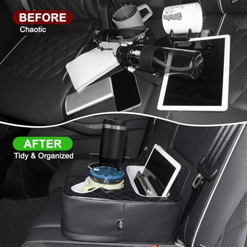 Car Cup Holder, Back Seat Car Organizer, Truck Bed Organizer, Couch Cup Holder Expander for Sofa Bed, Boat Tray, Organizer Holds Drinks, Snacks, Cell, Phone for Boat Sofa Truck - style: Classic Style
