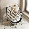 JAQ Pots and Pans Organizer, 13.18 inch Heavy Duty Pot Lids Rack Holder Adjustable Height for Muffin Tins, Baking Sheets, Skillets,Cookware,Bakeware in Cabinets Shelf Countertop Pantry-Black - color: Black