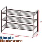 Simple Houseware 3-Tier Stackable Metal Panel Shoes Rack, Bronze - color: Bronze, style: Metal Panel