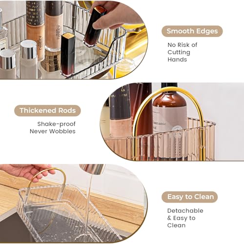 Aveniee Bathroom Counter Organizer, 3 Tier Perfume Skin Care Countertop Storage Shelf, Vanity Makeup Tray for Cosmetic Skincare Lotion,Grey - color: Classic Grey, size: 3 Tier