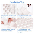Poeland Drawer Divider Organizer 8pcs DIY Plastic Grid Honeycomb Drawer Divider White 2 Pack - color: White(2pack)