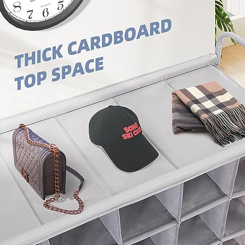 STORAGE MANIAC Shoe Cubby Organizer, Free Standing Shoe Cube Rack for Entryway, Bedroom, Apartment, Closet, 40-Cube Gray - color: Grey, size: 40-Cube
