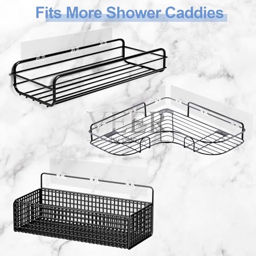 Shower Caddy Adhesive Replacement, Strong Shower Shelf Adhesive,2 Pack WaterProof Showers Adhesives Strip, Ad-hesive Hook for Showers, No Drilling for Bathroom Storage Shelve and Kitchen Rack - color: 2pcs Transparent