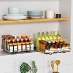 RCHYFEED Pull Out Spice Rack Organizer for Cabinet,Slide out Spice Organization for Inside Cabinets,Heavy Duty Seasoning Organizer Fits Kitchen and Pantry,Sauces,Canned (12.5''Wx10.5''Dx2.5''H) - size: 1 Tier-12.5''Wx10.5''Dx2.5''H