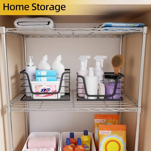 ALOCEO 2 Pack Storage Stackable Kitchen Laundry Organizers with Bamboo Top, Large Trash Bag Holder and Small Garbage Bag Dispenser for Countertop Organization - color: 2-pack - L&s Black