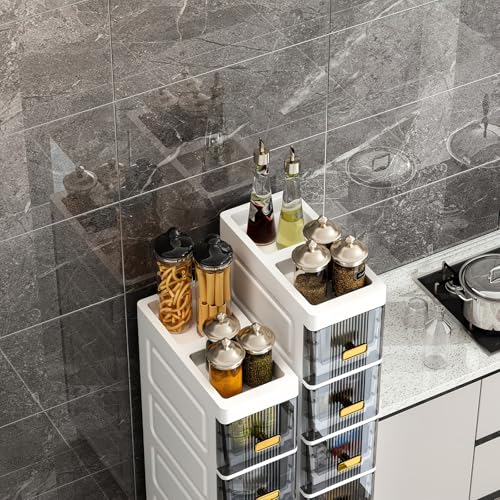 LDQ Slim Storage Cabinet with Drawers - Durable Waterproof PP Organizer for Bathroom/Kitchen/Health - Small Spaces, Snacks, Display & Retail-3Layers - size: 3layers