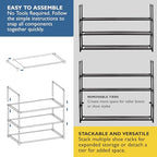 Sundaze Shoe Rack - 3 Tier Shoe Rack for Front Door Entrance, Sturdy Long Shoe Organizer for Closet, Bedroom, Entryway, Garage, Non Woven Fabric Shelf, Black, Holds Up to 15 Pairs - size: 3 Tier (34.3" W)
