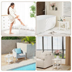 HIPS Shower Benches for Inside Shower, Shower Stool with Space-Efficient Storage Shelf, Waterproof Shower Chair Seat for Spa Bathroom(White) - color: White