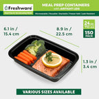 Freshware Meal Prep Containers [150 Pack] 1 Compartment with Lids, Food Storage Containers, Bento Box, BPA Free, Stackable, Microwave/Dishwasher/Freezer Safe (24 oz) - size: 24OZ-150PK