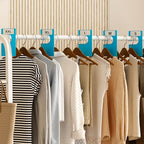 32 Pack White Clothing Rack Size Dividers Plus 75 Labels (1 Inch) and 30 Large Blank Labels, Large Rectangular Clothing Closet Dividers (Blue) - color: Blue, size: 32 PACK