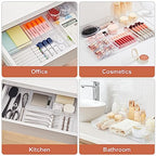SMARTAKE 6 PCS Clear Plastic Drawer Organizers Set, Large Size Non-Slip Desk Drawer Organizer, 2-Size Versatile Bathroom and Vanity Drawer Organizer Trays for Makeup, Bedroom, Office, Kitchen Utensils - style: 3 Pcs12" x 6" x 2" + 3 Pcs 6" x 6" x 2"
