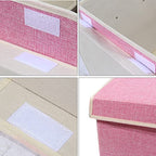 popoly Large Toy Box Chest Storage with Flip-Top Lid, Collapsible Kids Toy Storage Bin Boxes Container for Boys, Girls, Nursery, Playroom, 25"x13" x16" (Linen Pink) - color: Large Pink