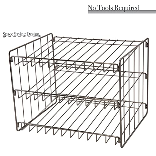 Kitchen Details 3 Tier Can Organizer | Canned Food Storage Rack | Kitchen Cabinet and Pantry Organization | Holds 36 Cans | Space Saving | Onyx - color: Onyx, size: 14.5 x 11.5 x 11 inches