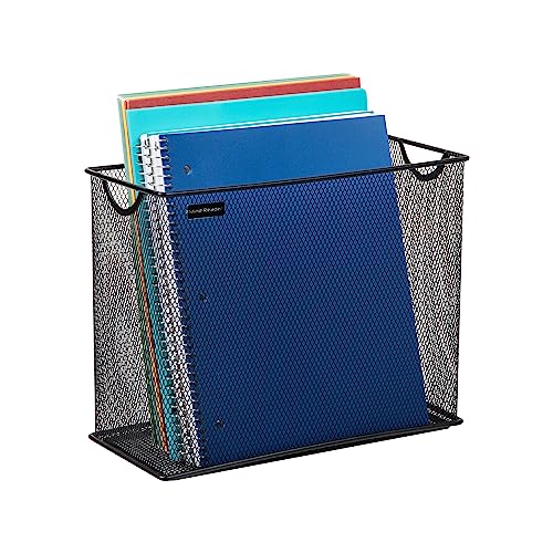 Mind Reader Vertical File Storage, Desktop Organizer, Hanging Files, Office, Metal Mesh, 12.25" L x 5.5" W x 10" H, Black (Pack of 6) - size: 12.25 x 5.5 x 10 (Pack of 6)