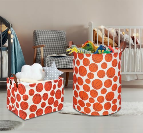 NTAOHAMPER Kids Laundry Hamper,Baseball laundry Basket,Baby Boy Nursery Hamper,Waterproof Storage Bin for Bedroom,Clothes Organizer Basket,Toys Box,Room Decor(Basketball) - color: Basketball