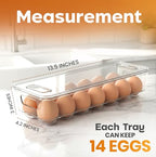 Utopia Home Egg Container With Lid and Handle for Refrigerator - Pack of 3 - Clear Stackable Egg Holder for Kitchen Storage and organization - size: Pack of 3