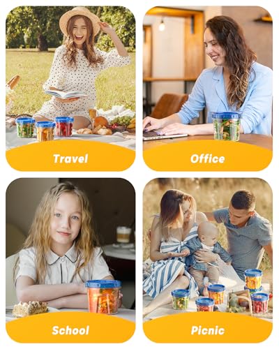BiuLeon 6 Pack-24 oz Freezer Storage Containers, Plastic Food Storage Containers with Twist Top Lids, BPA Free and Reusable Soup Containers with Lids, Leakproof/Microwave/Dishwasher Safe - color: 6Pack-24oz