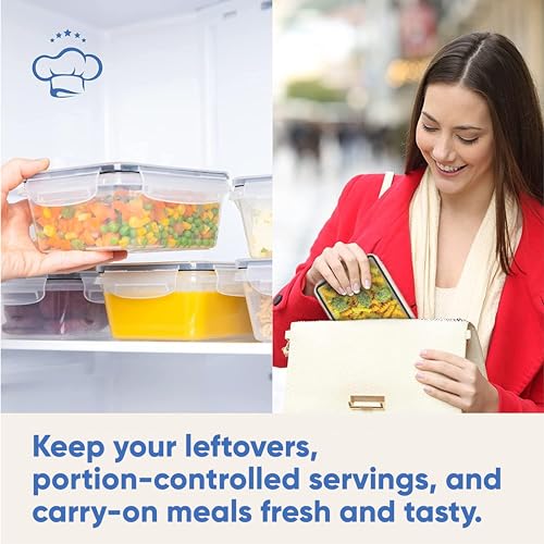 Chef's Path 28 Piece Airtight Food Storage Containers with Easy Snap Lids, 14 Containers and Lids, Stackable Kitchen and Pantry Canisters for Coffee, Meal Prep and Food Storage -Transparent - color: Pack of 14