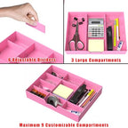 Simple Houseware Drawer Organizer Tray with 9 Adjustable Compartments, Pink - color: Pink, size: 1 Pack