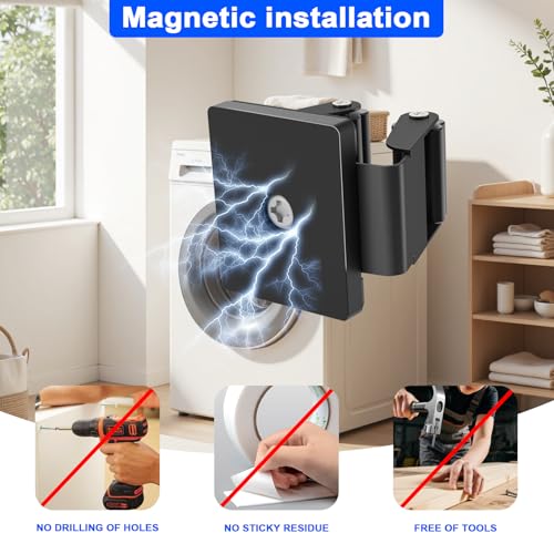 Strong Magnetic Mop Broom Holder, 2 Pack Heavy Duty Magnetic Mop Hanger for Refrigerators, Magnet Wall Mount Broom Holder Tool Storage for Laundry Room Garage Kitchen Workshops Metal Shed - size: 2Pcs Magnetic Broom Holder