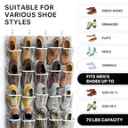 Simple Houseware 40 Large Clear Pockets Over The Door Hanging Shoe Organizer, Gray (75.4'' x 27.25'')
