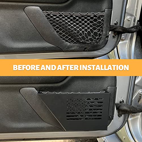 MAIKER Metal Front Door Storage Box, Door Side Insert Organizer Box Pockets for 2007-2018 Jeep Wrangler JK JKU 2/4 Door 2pcs(Black) - size: JK/JKU Front