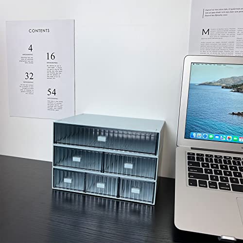 Desk Drawer Organizer, Stackable Office Supplies Desk Organizer, Plastic Plastic Storage Drawer, Desk Grocery Organizer For Stationery/Office Supplies (Blue, 2 Compartment) - color: Blue, size: 2drawers
