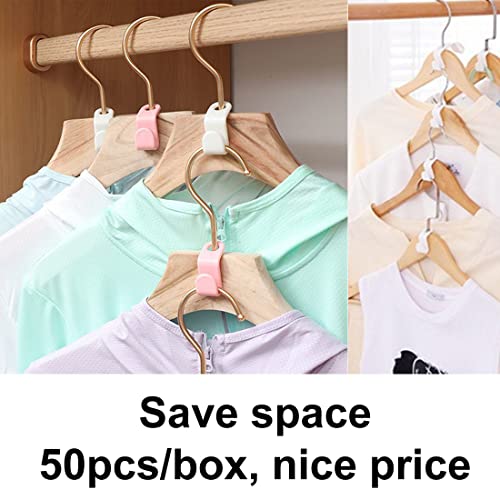 otylzto 50PCS(or100) Hanger Hooks for Plastic Clips Clothes Space Saving Hangers for Clothes Closet Hangers Space Saver - size: 50pcs