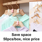 otylzto 50PCS(or100) Hanger Hooks for Plastic Clips Clothes Space Saving Hangers for Clothes Closet Hangers Space Saver - size: 50pcs