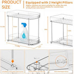 2 Pack Large Pull Out Bathroom Organizers and Storage,2 Tier 12.8″ Tall Sliding Kitchen Under Sink Organizer for Cleaning Products Storage,Acrylic Clear Bathroom inder Sink Organizer,Undersink Storage - style: 2 Pack-2 Tier