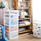 HOMZ 5-Drawer Storage Cart, Clear Plastic Drawers, 14.25" Wide Medium, White Frame - Organizing Drawer Containers for Home, Bathroom, Office, and Classroom - color: White frame with clear drawer