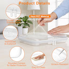 3PCS Clear Hard Shell Zipper Case,Toy Organizers and Storage Box,Clear Toiletry Cosmetic Case,Travel Makeup Bags,Diaper Bag Organizer,Pencil Case,Large Stackable Portable Zipper Pouches 13.8*11.8*2 IN - size: L
