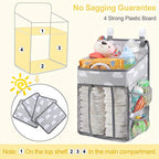 Accmor Hanging Baby Diaper Caddy Organizer, Diaper Stacker, Baby Crib Hanging Classified Storage Bag Organizer for Changing Table, Crib, Playard or Wall & Nursery Organization, Grey Cloud - style: Style B-Grey