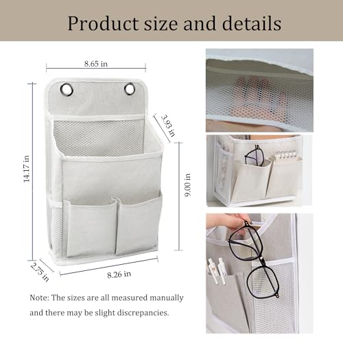 2-Pack Hanging Storage Organizer, Over The Door Hanging Bags/Wall Baskets Storage with Pockets for Home, RV, Office and More (2, White) - color: White 2pcs