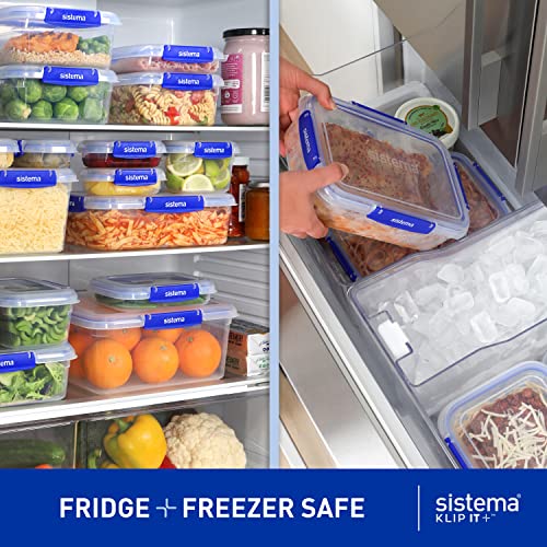 Sistema KLIP IT+ Large 7.5L Rectangle Food Storage Container, Stackable & Airtight Food Box with Lid, Dishwasher, Freezer, & Microwave-Safe, BPA-Free - size: 7.5L