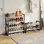 6-Tier Shoe Rack Organizer, Zero-Wobble Metal Frame with Screw-Fastened Joints, 11.8" Deep Heel-Friendly Non-Woven Shelves, Stackable Shoe Storage for Closet & Entryway - size: 6-Tier