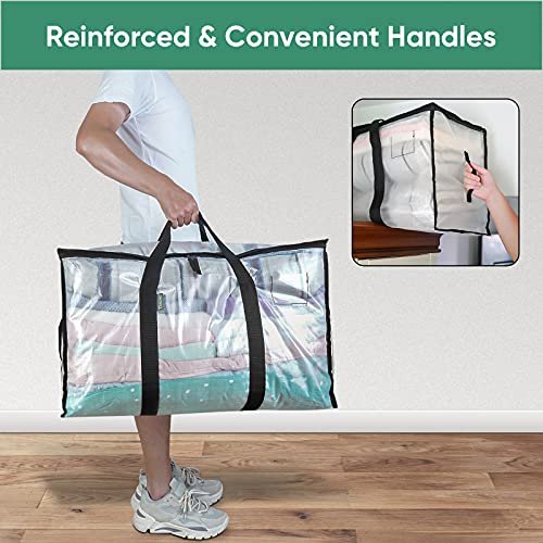 BALEINE 6-Pack Oversized Moving Bags with Reinforced Handles, Heavy-Duty Storage Tote for Clothes, Moving Supplies (Clear, 6-Pack) - color: Clear, size: 6-Pack