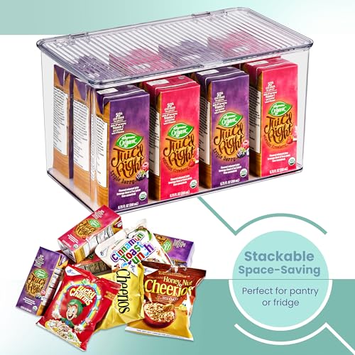 Sorbus Durable Plastic Storage Bins with Lids- Stackable Refrigerator Organizer Bins- MultiPurpose & Versatile- Lightweight Pantry Organizer- Perfect Cabinet Organizers and Storage for Kitchen- 2 Pack - size: Large