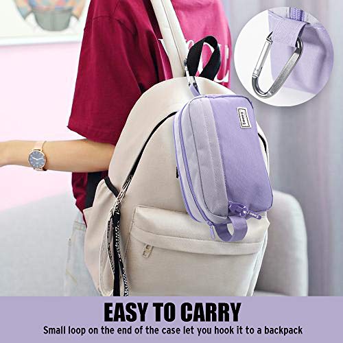 Sooez High Capacity Pencil Case, Big Pencil Bag Pouch Box Organizer Pen Case, Portable Journaling Supplies with Easy Grip Handle & Loop, Asthetic Supply for Girls Adults, Purple - color: Purple