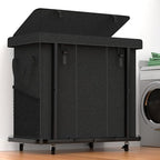 60 Gal(230L) High Grade Large Laundry Basket with Wheels, Rolling Laundry Hamper, Laundry Cart with Metal Frame and Removable Bag Design, Suitable for Laundry Room, Bedroom (Black, 3 Section 230L) - color: Black, size: 3 Section 230L