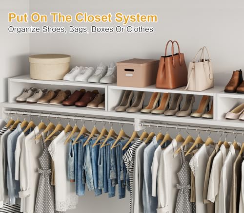 Cidaziya Expandable 1 Tier Shoe Rack for Shoe Cabinet, 1 Tier Stackable White Shoe Shelf Organizer for Closet, Sturdy Metal and Wood Structure, Hold 4-6 Pairs of Shoes - color: White, size: 1 Pack (1 Tier)