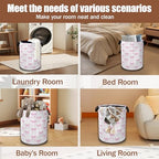 Pink Bow Laundry Hamper,Laundry Baskets,Waterproof Oxford Cloth Toy Storage for Bedroom,Bathroom,Nursery,16x20.8 Inch - color: Pink Bow