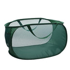 Pop Up Laundry Hamper,Collapsible Horizontal Baskets with Handles & Side Pocket,Foldable Sturdy mesh for Laundry Room,Bathroom,Kids Room,College Dorm Travel (Green) - color: Green
