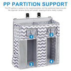 Accmor Changing Table Diaper Organizer, Hanging Diaper Caddy Organizer Stacker for Cribs Changing Table Playard Wall Baby Essentials Storage, Stripe - style: Double Enlarged-Stripe