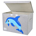 CLCROBD Foldable Large Kids Toy Chest with Flip-Top Lid, Collapsible Fabric Animal Toy Storage Organizer/Bin/Box/Basket/Trunk for Toddler, Children and Baby Nursery (Dolphine) - color: Dolphine