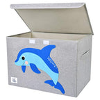 CLCROBD Foldable Large Kids Toy Chest with Flip-Top Lid, Collapsible Fabric Animal Toy Storage Organizer/Bin/Box/Basket/Trunk for Toddler, Children and Baby Nursery (Dolphine) - color: Dolphine