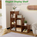 C&AHOME Cube Storage Organizer, 6-Cube Shelves Units, Closet Cabinet, DIY Plastic Modular Book Shelf, Ideal for Bedroom, Living Room, Office, 36.6" L x 12.4" W x 36.6" H Cocoa UPCS06C - color: Brown