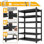 Heavy Duty Garage Shelving, 6-Tier Metal Storage Shelves, 3600LBS, 78" H Adjustable Industrial Rack, Steel Utility Shelf Unit for Warehouse, Garage, Basement, Kitchen, 36" W x 16" D x 78" H - size: 36"W x 16"D x 78"H